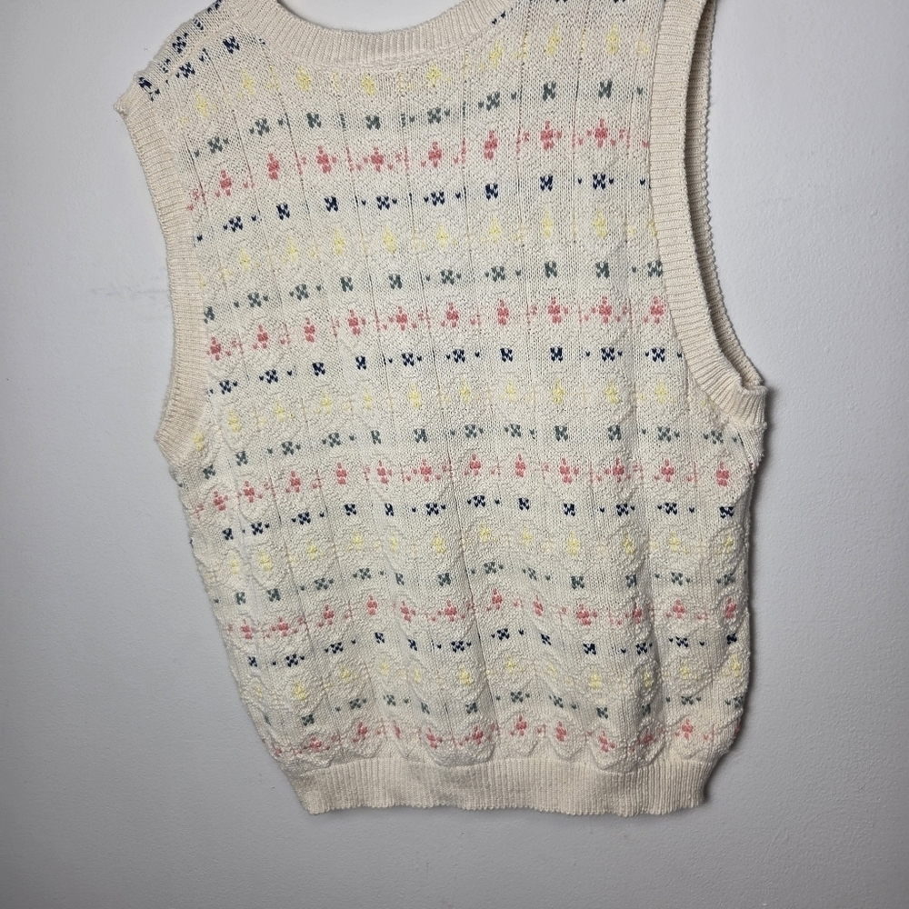 Vintage Northern Reflections Cotton Knit Button Front Vest - Picture 9 of 14